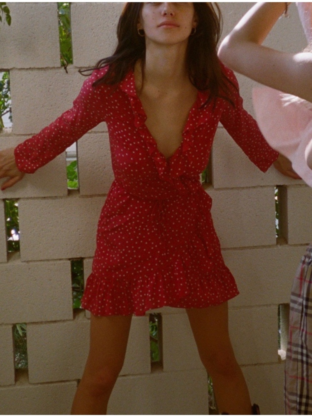 Realisation Par Red Star Print Ruffle Mini Dress - Picture 2 of 8